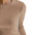 thumbnail image 3 of Besolor Long Sleeve Shirts for Women Round Neck Slim Fitted Basic Tee Casual Pullover Going out Tops, 3 of 4