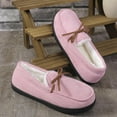 thumbnail image 2 of DeHolifer Women's Slippers Faux Suede Warm Fuzzy Lining Loafers Slip On Round Toe Comfortable Casual Indoor Outdoor House Shoes, 2 of 6