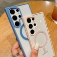 thumbnail image 4 of For Magsafe Wireless Charging Magnetic Cases For Samsung Galaxy S24 S23 S22 Ultra Shockproof Bumper Back Cover Phone Accessories Light Blue For Samsung S24Ultra, 4 of 6