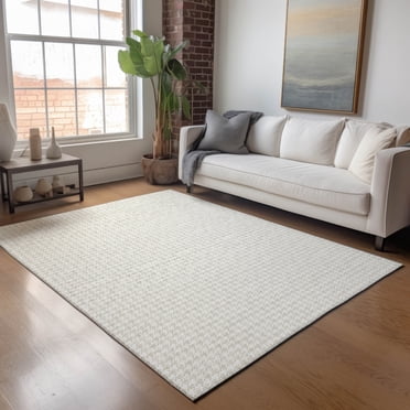 Addison Rugs Mayfield Washable Transitional Houndstooth Linen Rectangle Rug, 10' x 14'