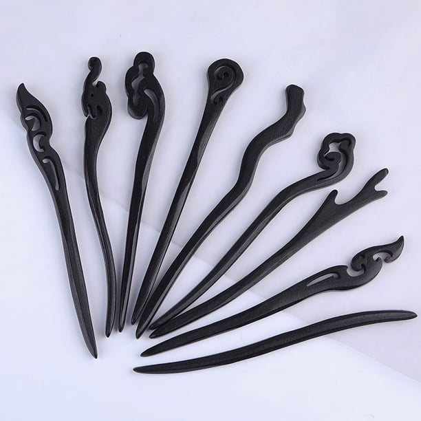 9 piezas de palillos para el cabello de madera, palillos para el cabello vintage, horquillas vintage para mujeres, horquillas para el cabello, para accesorios para el cabello de bricolaje