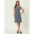 thumbnail image 2 of DARING DIVA Sleeveless Tweed Boat Neck Sheath Dress S Pink Black, 2 of 6