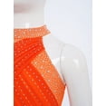 thumbnail image 5 of Doomiva Kids Girls 2-Piece Lyrical Dance Dress Strappy Crisscross Crop Tops with Mesh Briefs Set Ballet Dance Outfits Orange 12, 5 of 7