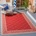 thumbnail image 2 of Safavieh Courtyard Gaus Oriental Indoor/Outdoor Area Rug, Red/Natural, 5'3" x 7'7", 2 of 12