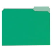 UNIVERSAL Deluxe Colored Top Tab File Folders, 1/3-Cut Tabs, Letter Size, Green/Light Green, 100/Box