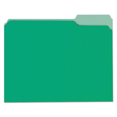 UPC 087547105023 product image for Deluxe Colored Top Tab File Folders  1/3-Cut Tabs  Letter Size  Green/Light Gree | upcitemdb.com