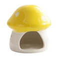 thumbnail image 2 of EHJRE Ceramic Hamster House Guinea Pig Hideout Sturdy Cute Mushroom Shaped Hamster Hide Bed for Hedgehog Rats Chipmunk Accessories Yellow, 2 of 8