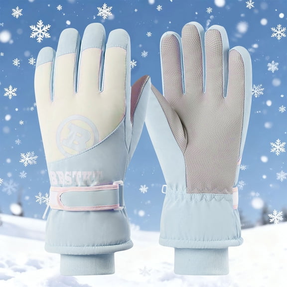 Dxzfnsa Women's Winter Fleece-lined Outdoor Cycling Skiing Touchscreen Waterproof Gloves Gift for Women Men