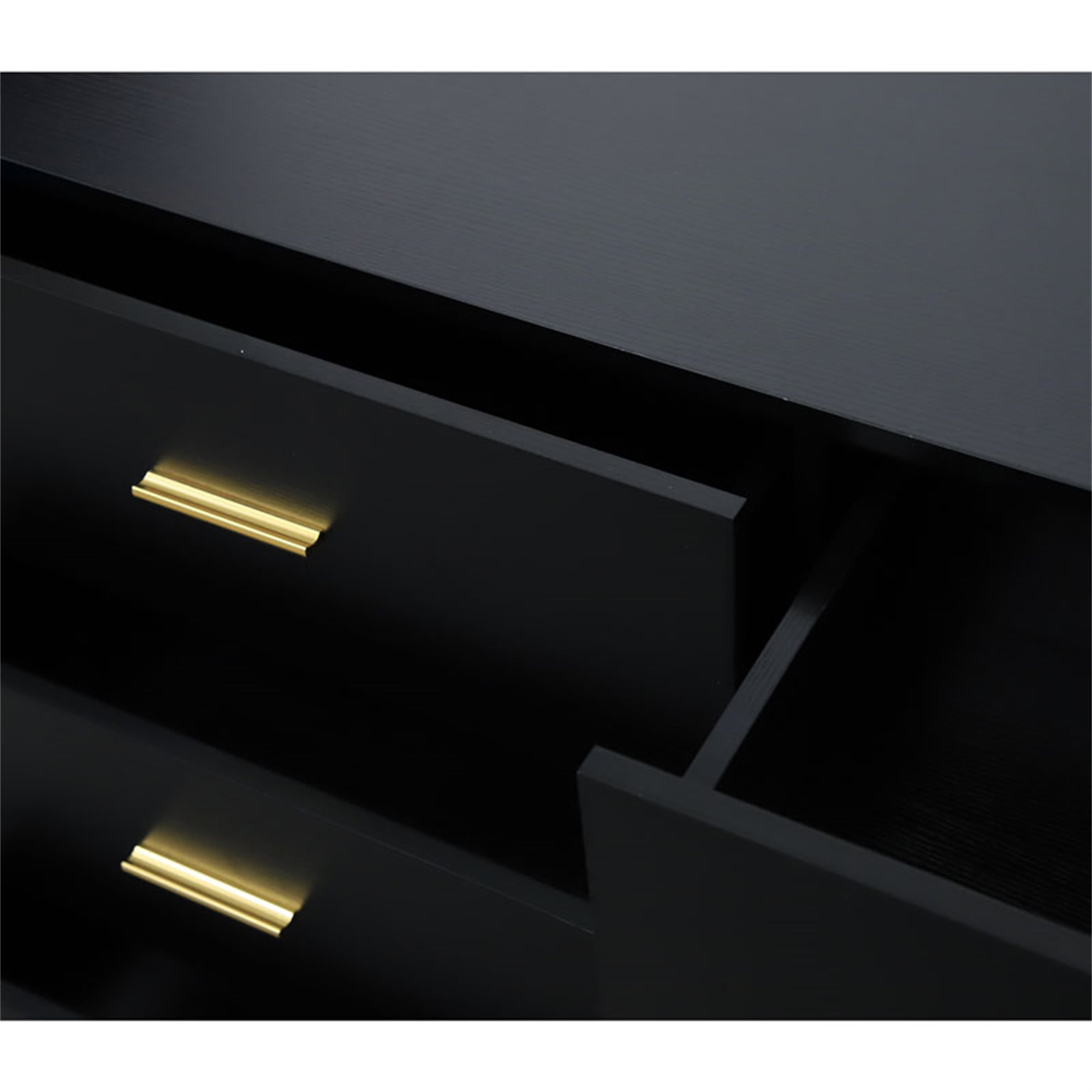 Kadyn 6-Drawer Chest of Drawers with Golden Handle, Nursery Dresser for Bedroom, Black Kadyn 6-Drawer Chest of Drawers with Golden Handle, Nursery Dresser for Bedroom, Black