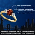 thumbnail image 2 of Gem Stone King 10K Yellow Gold Red Garnet and White Topaz Engagement Ring for Women | 2.16 Cttw | Oval 8X6MM | Gemstone January Birthstone | Size 8, 2 of 6