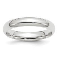 Platinum Solid Polished 4mm Comfort-Fit Wedding Band Ring Size 9.5 Wedding Band for Women and Men
