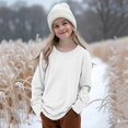 thumbnail image 2 of Kids' Sweatshirt Oversized Dropped Shoulder Crewneck Long Sleeve Casual Pullover Basic Comfortable Solid Color Fall Top, 2 of 6
