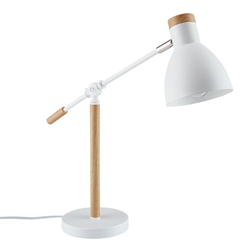 Shop Pecard Adjustable White Desk Lamp with Wood Accents from Walmart on Openhaus