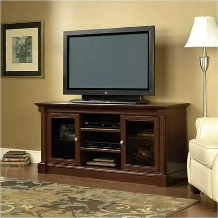 Pemberly Row Full Size TV Stand in Cherry Finish (Best Size Tv For Living Room)