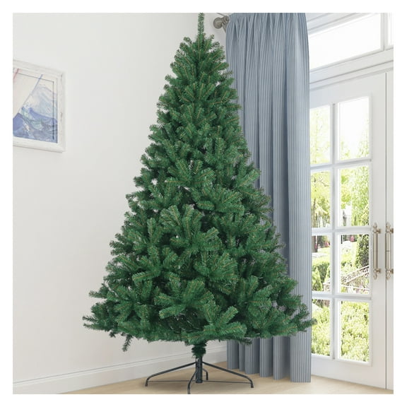 6ft Artificial Christmas Tree Unlit Spruce PVC Fir Tree Foldable Metal Stand Indoor Holiday Decor