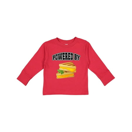 

Inktastic Powered By Grilled Cheese Gift Toddler Boy or Toddler Girl Long Sleeve T-Shirt