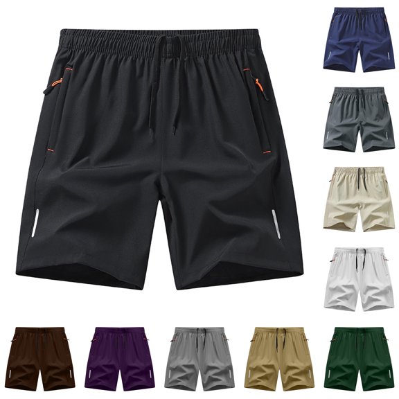 Men’s Athletic Running Shorts Quick Dry Lightweight Gym Workout Shorts Elastic Waist Drawstring Breathable Sports Shorts Casual Fitness Activewear
