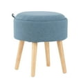 thumbnail image 1 of Lumisource Tray Contemporary Natural Wood And Blue Fabric Stool OT-TRAY NABU, 1 of 7