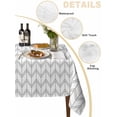 thumbnail image 3 of Boho Gray Tablecloth Rectangle Table Cloth 52x70, Waterproof Tablecloth Outdoor Table Cloth, White Chevron Stripes Abstract Geometric Washable Table Cover for Kitchen Dinning Party, 3 of 8