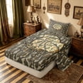 thumbnail image 2 of meiyoeat Rustic Dripping Basketball Twin Sheets for Boys, Brown Camouflage Bedding, 3pcs, 1 Flat Sheet, 1 Fitted Sheet and 1 Pillowcase, 2 of 6