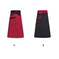 thumbnail image 4 of Matsuzay Delantal de Chef para hombre y mujer, 2 piezas, con 2 bolsillos, delantales de cocina para barbacoa, babero, tareas domésticas, Suministros de limpieza para el hogar borde negro rojo, 4 of 6
