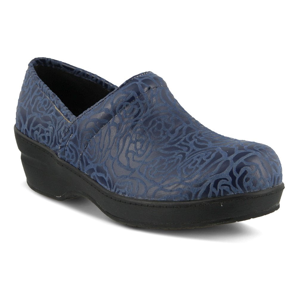 Spring Step - Spring Step Pro Neppie Clogs Navy Roses - Walmart.com ...