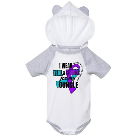 

Inktastic Suicide Prevention I Wear Teal and Purple for My Guncle Gift Baby Boy or Baby Girl Bodysuit