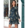 thumbnail image 2 of DARING DIVA Layered Tiered Semi Sheer Chiffon Mini Dress L Dark Blue, 2 of 6
