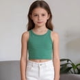 thumbnail image 6 of GiLiling Kids Solid Color Hollow Out Backless Camisole Vest Round Neck Fashion Top (Green, 18-24 Months), 6 of 8