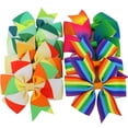 thumbnail image 3 of MUCHENGGIFT 120PCS 3inch Grosgrain Ribbon Polka Dot Pinwheel Hair Bows Boutique Rainbow Bows Alligator Clips For Girls Toddlers Teens(60Colorsx2), 3 of 14