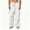 White, variant on TKKCS Mens Wide Leg Cargo Pants- Loose Fit Breathable Drawstring Elastic Waist Adjustable Hem Casual Outdoor Parachute Pants with Multi Pockets Khaki Size L