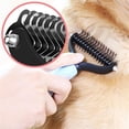 thumbnail image 6 of 2.8*5.9 Inch Pet Grooming Brush and Metal Comb Combo, Cat Brush Dog Brush for Shedding, Undercoat Rake for Dogs Grooming, Dematting Deshedding Brush Dogs Shedding Tool for Long matted Haired Pets, 6 of 8