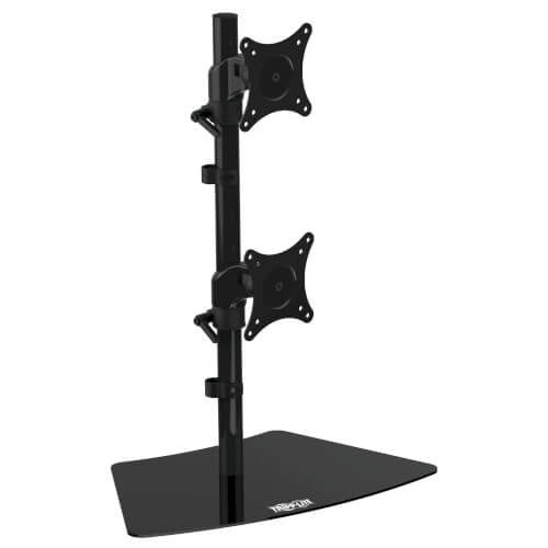 Tripp Lite Dual Vertical Desk Mount Monitor Stand Swivel Tilt Rotate 15