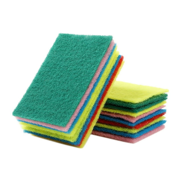 BINGLI 60pcs Scouring Pads Home Kitchen Scour Scrub Cleanning Pad Sponge Superfine General Purpose Scouring Pad Reusable Household Dish Scrubber, Scour pad