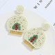 thumbnail image 3 of ZHAOCHENG Pendientes navideños de cuentas para mujer, árboles de Navidad exquisitos hechos a mano con cuentas, 3 of 5