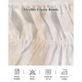 thumbnail image 5 of Beige Wrap Around Bed Skirts for Queen Bed 18" Drop,Bed Skirt with Adjustable Elastic Belt Dust Ruffle Bed Valance for Bedroom Hotel Retro Oil Painting Modern Abstract Art Aesthetics Bed Frame Cover, 5 of 7