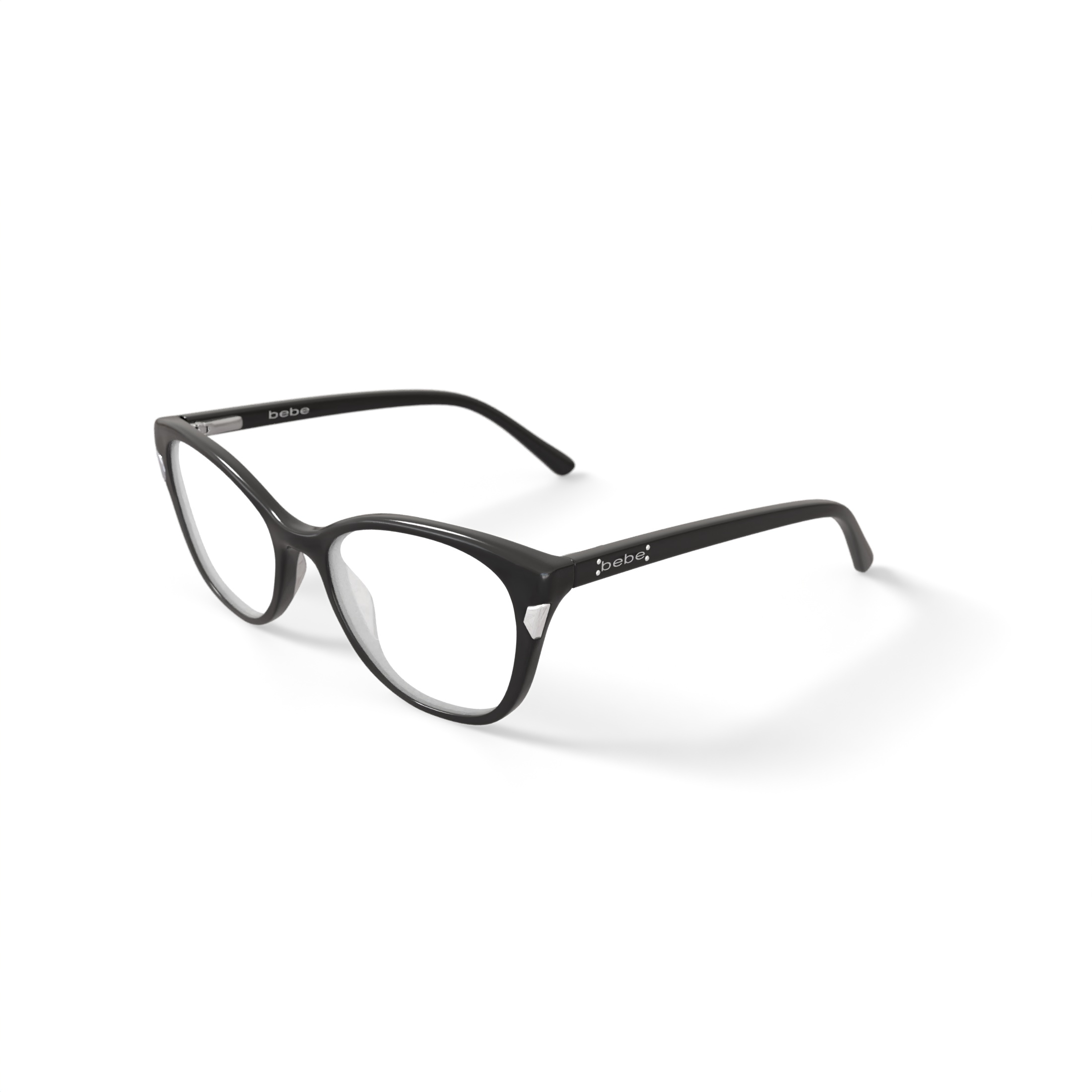 bebe Women's Cat Eye Eyeglasses, BB4178, Jet, 53-17-135, with Case