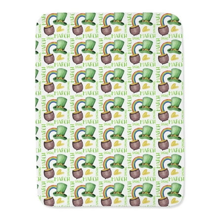 Spring Saint Patricks Pattern Blanket - White Small