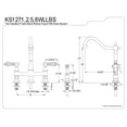 thumbnail image 2 of Kingston Brass KS1272WLLBS 8" Centerset Kitchen Faucet with Brass Sprayer, PB, 2 of 3