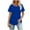 C604 Blue, variant on Gbsyewxs Shirts For Women Short Sleeve Crew Neck Ribbed Solid Color Soft Summer Womens T Shirt Army Green
