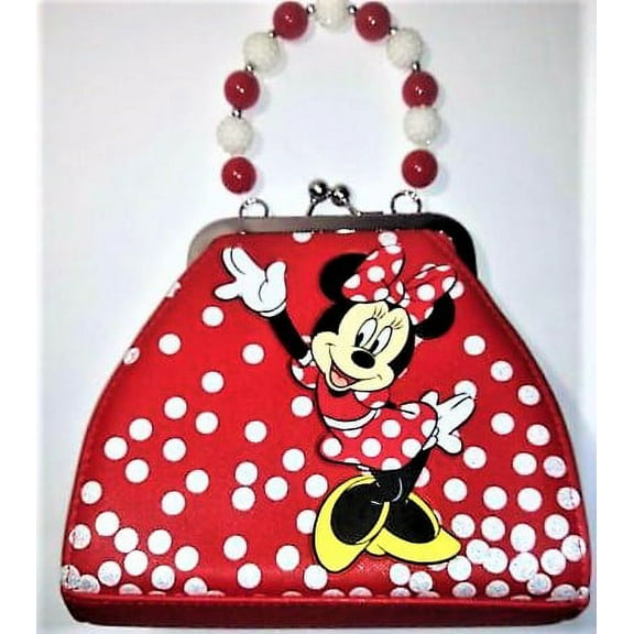 Disneys Minnie Mouse Purse Handbag Clutch Red Polka Dot