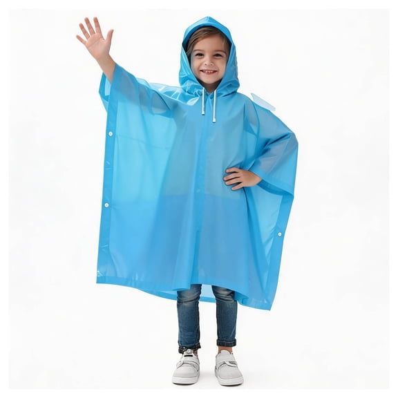 Raincoat for Boys Light Waterproof Girls Rain Jacket Reusable Rain Ponchos with Hood Girls Rain Jackets Size 5-10 Years