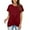 Red, variant on YOUSNH Women's Casual Knot Ruched Short Sleeve T Shirt Round Neck for Spring & Summer T-shirts for Women 2024 Grey M