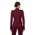 thumbnail image 3 of Yitty Active Women's Ultraluxe Full Lenght Full Zip Jacket, Athleisure, 4-Way-Stretch, Thumbholes, Burgundy, 3X, 3 of 7