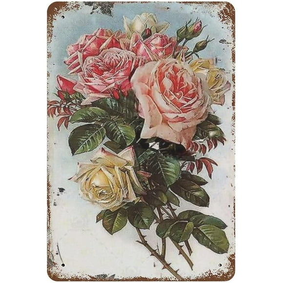 Vintage Metal Tin Sign Poster Wall Decor, Shabby Chic Wall Decor Baby Girl Boys Nursery Room, Bridal Shower, Wedding Centerpiece, Party Backdrop Iron Painting Home Decor Gift