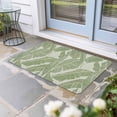 thumbnail image 2 of Green Palm Leaf Doormat Outdoor Entrance 20"x31.5", Tropical Botanical Summer Absorb Moisture Dirt Door Mats, Non-Slip Rubber Backing Floor Mats Indoor, Low-Profile Front Door Rugs, 2 of 9