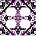 thumbnail image 3 of Metal Light Switch Plate Cover Purple Black Mandala Flower Tile Pattern MDL043, 3 of 13
