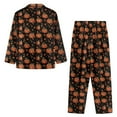 thumbnail image 7 of FOR U DESIGNS Thanksgiving Pumpkin Maple Leaf Pajama Sets for Women 2 Piece Button Down Long Sleeve Pants and V-neck Tops for Women Size XL Button Up Jogger Sleepwear, 7 of 7