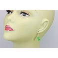 thumbnail image 4 of 14k Gold Filled Cubic Zirconia Green Earrings Smooth Pear Teardrop Simulated Peridot In Cz Everyday Simple Dangles Designed for Adult Women, 4 of 4