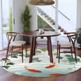 thumbnail image 3 of Round Rugs 7Ft, Japanese Carp Fish Round Area Rug Washable Indoor Throw Carpet, Oriental Art Rustic Leaves Vines Koi Fish Large Non Slip Circle Rug for Dining Room Playroom Home Decor Aesthetic, 3 of 8